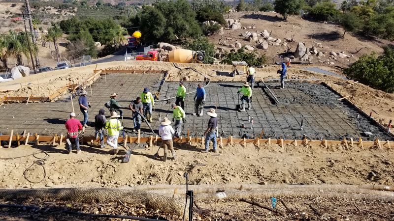 Pouring house foundation